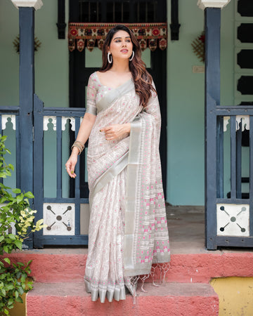 Grey Urban Grace Handloom Saree main image 0