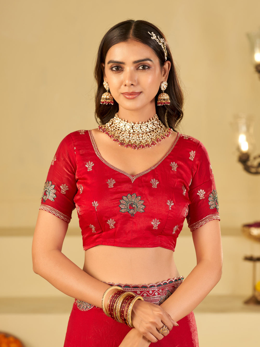 Rani Pink Designer Fendy Satin Saree with Heavy Embroidered Border | Elegant Festive Party Wear Saree with Floral Embroidery & Matching Blouse