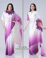 Soft Peach Designer Freehand Mandala Print Saree in Georgette Satin – Ready to Wear