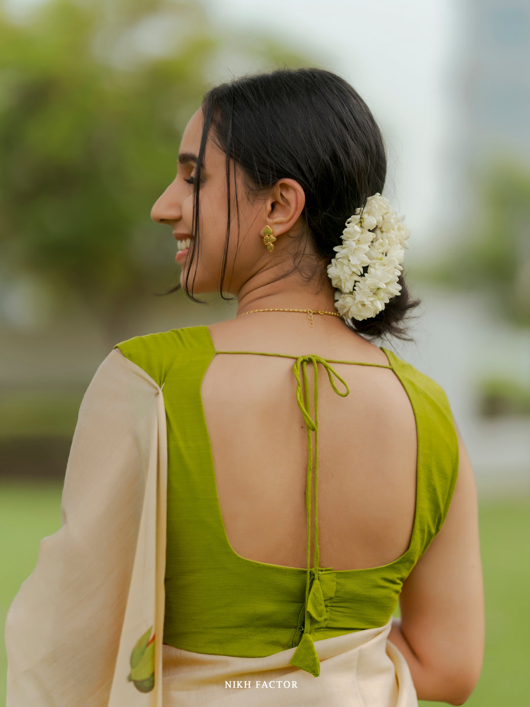 Royal Kasavu Lotus Print Saree with Shimmer Zari Weave, Statement Pallu & Tassels on Edges