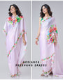 Lavender Bloom Floral Freehand Saree – Handsfree Elegance in Pastel Perfection