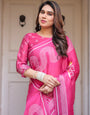 Wine & Ivory Artistic Horse Print Soft Satin Georgette Saree with Matching Blouse – Statement Contemporary Draping